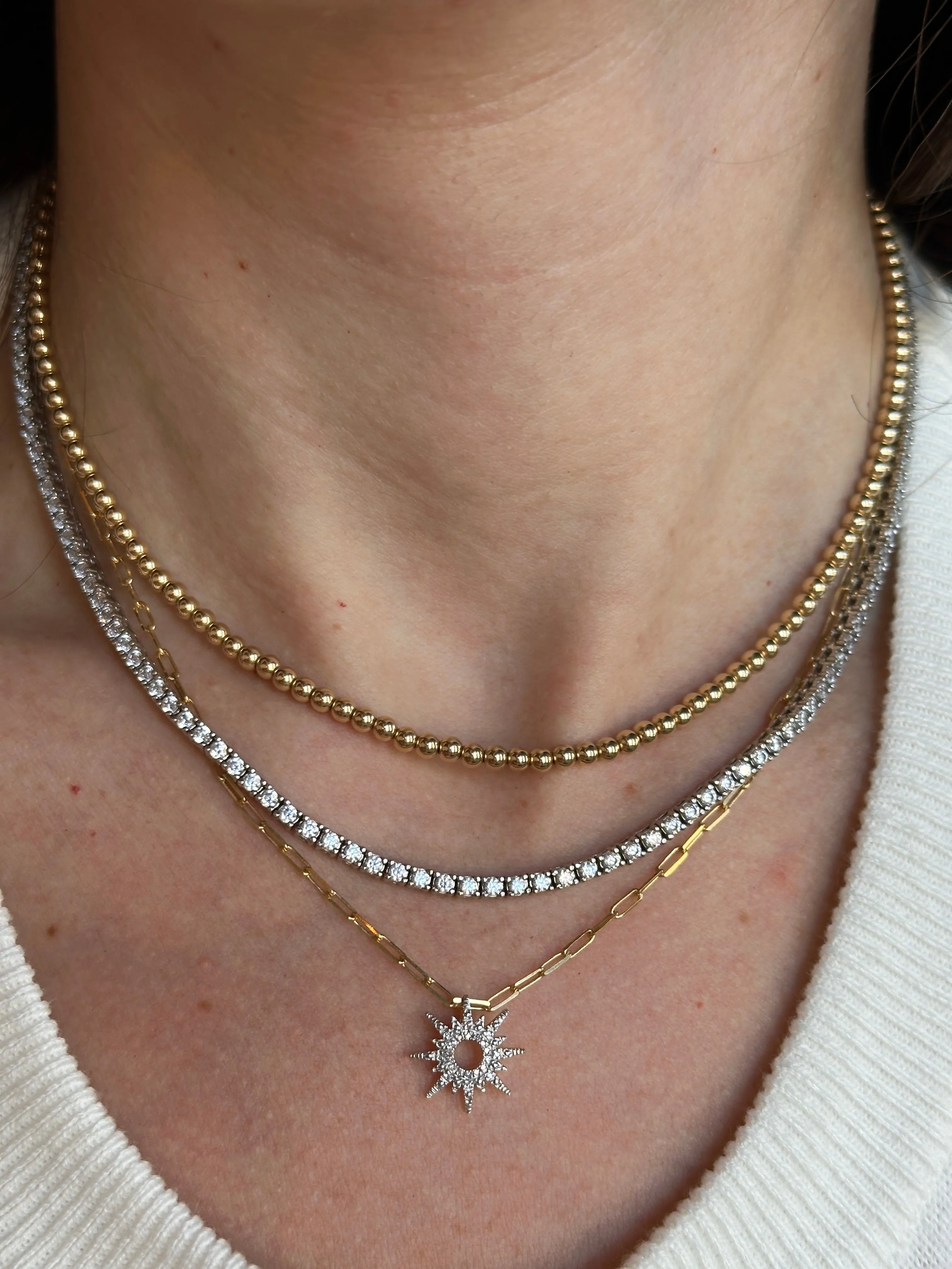 Pavè Diamond Sunburst Necklace