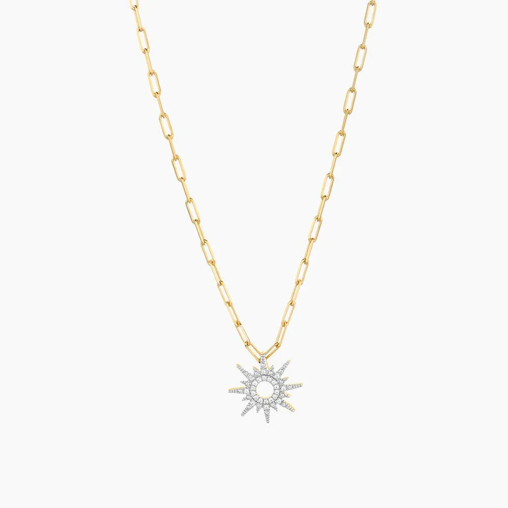 Pavè Diamond Sunburst Necklace