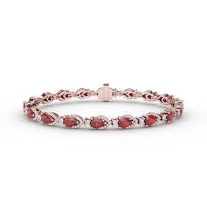 Pear-Shaped Ruby and Diamond Bracelet