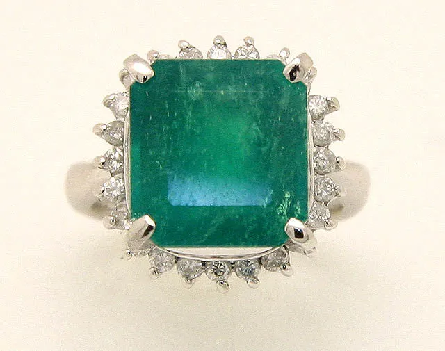 Platinum 7.88ct Emerald & Diamond