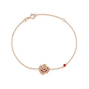 "My Rose" Flower Ruby 14K Rose Gold Bracelet