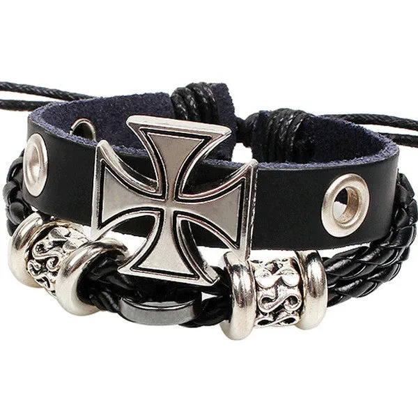 Retro rope leather mens bracelets leather rope hand woven bracelet for men rope braided bracelet male female bracelet Jewelry