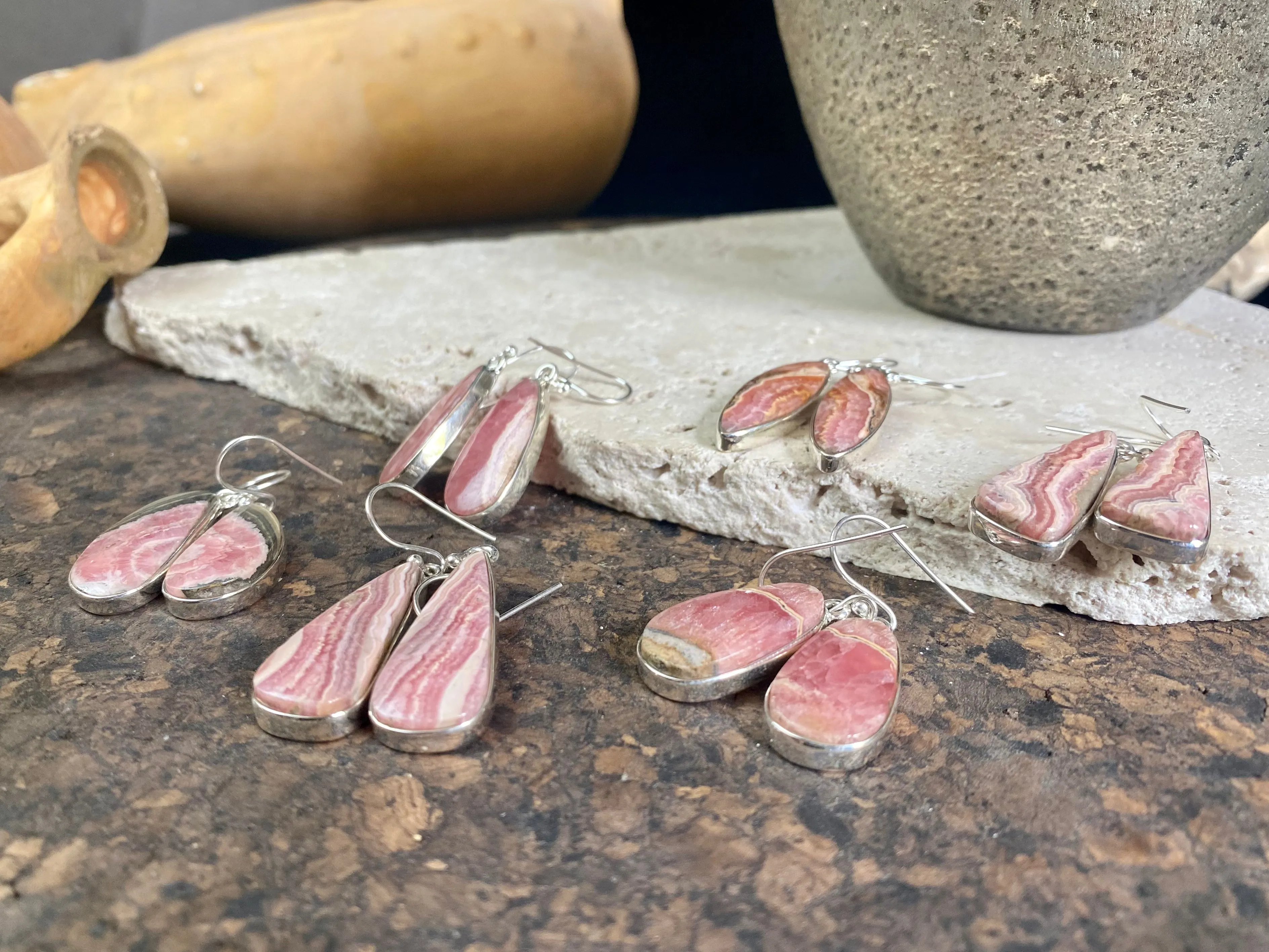 Rhodochrosite Earrings