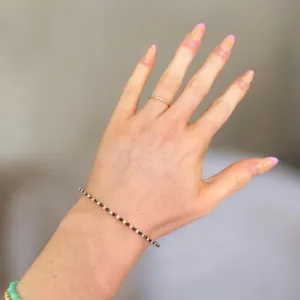 Ruby & Silver Bangle