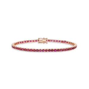 Ruby Tennis Bracelet (9.04 ct.) 3.00mm 4-Prongs Setting in 14K Gold