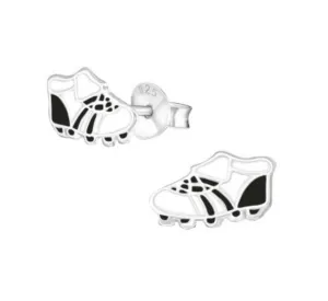 Silver Football Boot Ear Stud - Stylish Athletic Earrings for Sports Fans