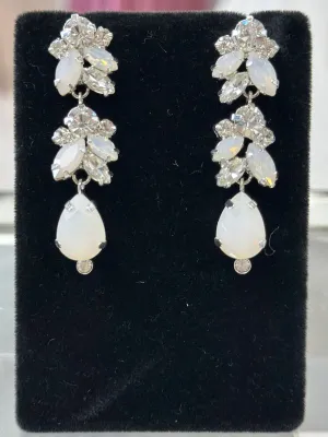 Silver/Opal Rhinestone Earrings