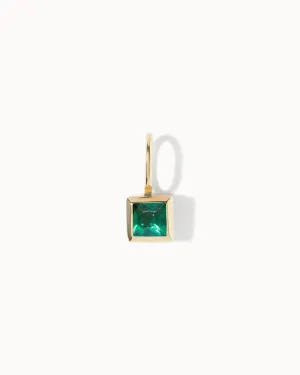 Solid Gold Emerald May Birthstone Charm