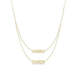 Solid Layered Multiple Names Necklaces