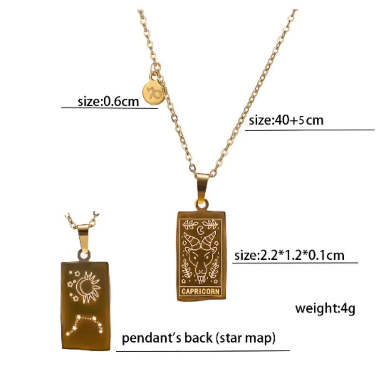 STAR SIGNS - GOLD WATERPROOF PENDANT/S NECKLACES