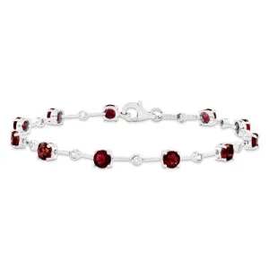 Sterling Silver African Ruby Bracelet