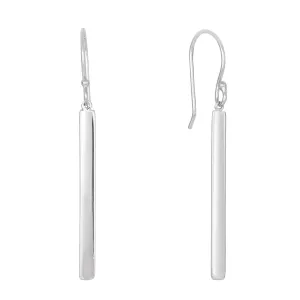 Sterling Silver Bar Style Drop Earrings With Euro Wire Clasp