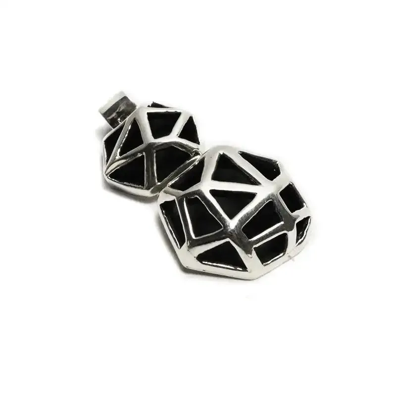 Sterling Silver Double Geometric Pendant - Structure Collection