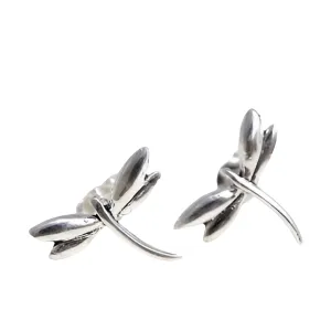 Sterling Silver Dragonfly Stud Earrings