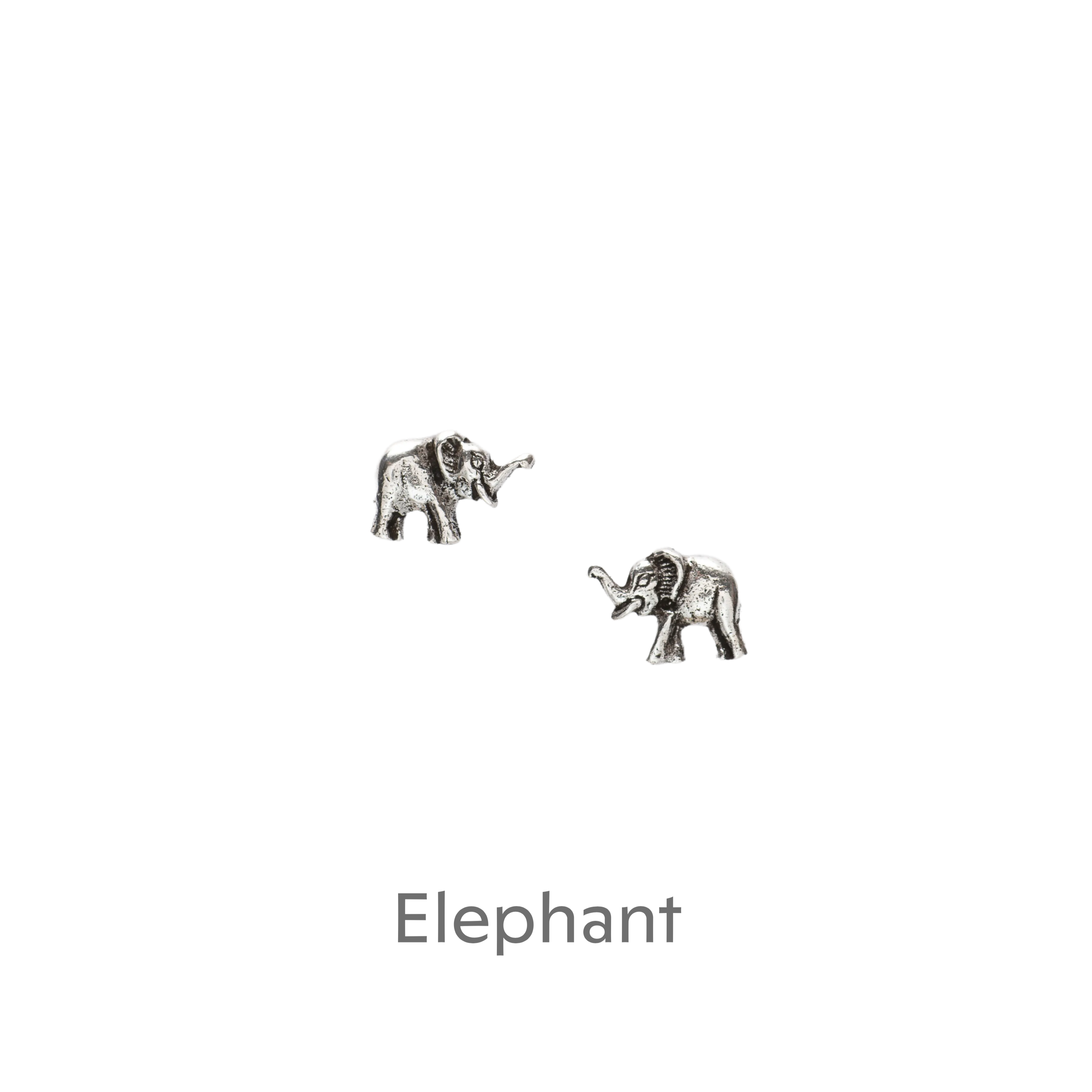 Sterling Silver Elephant Stud Earrings on Card - Perfect Gift for Animal Lovers