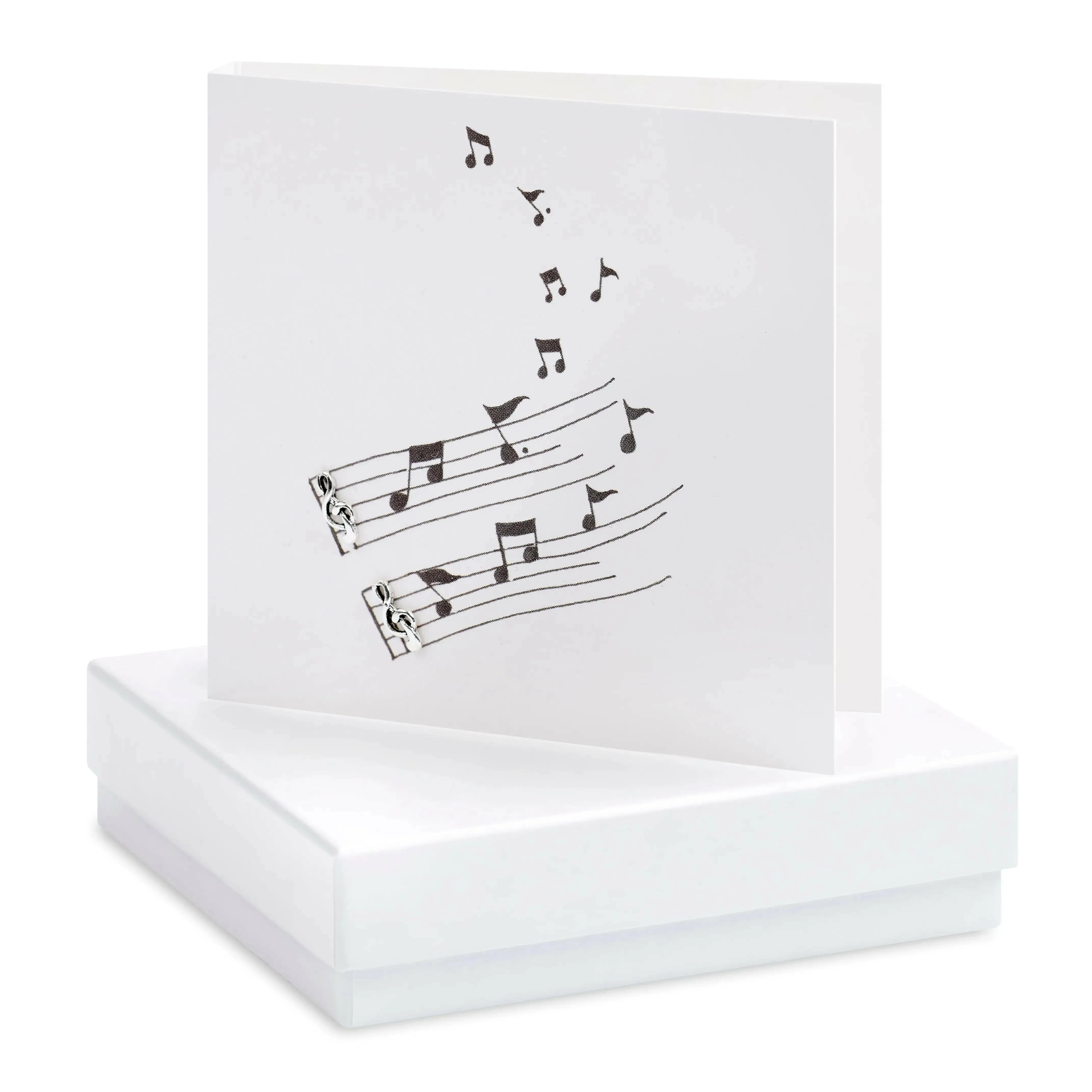 Sterling Silver Musical Stud Earrings - Gift Box and Card included ready for Gifting