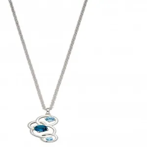 Sterling Silver Semi Precious Blue Topaz Pendant P4844T