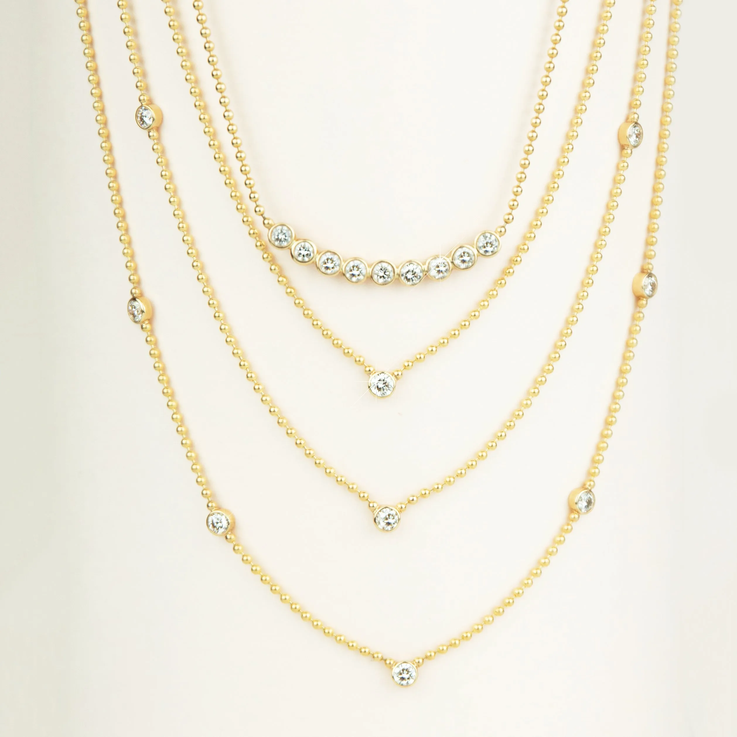 Triple Diamond Layering Necklace