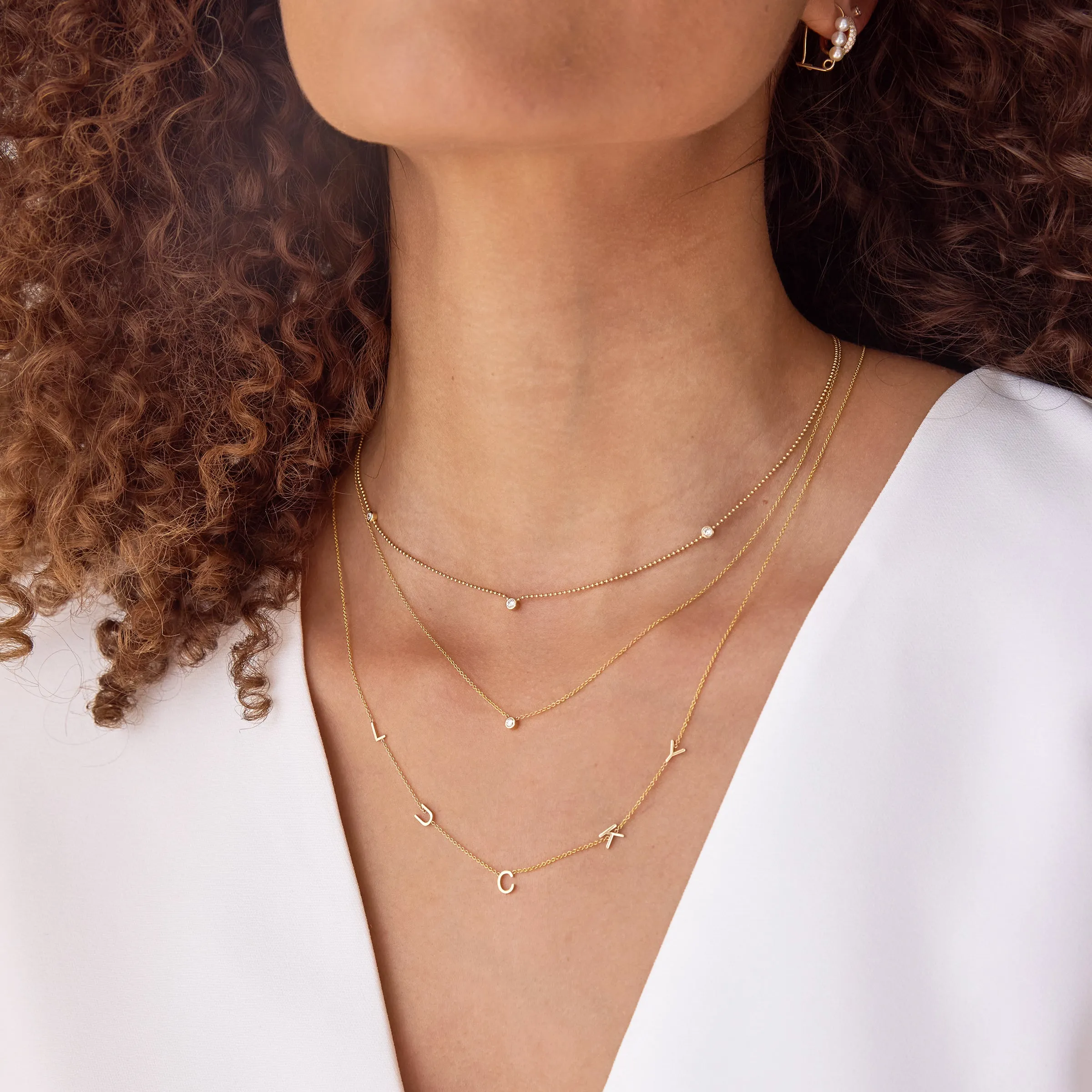 Triple Diamond Layering Necklace