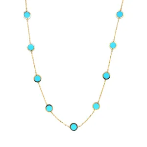 Turquoise Disk Station Necklace