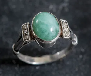 Vintage Emerald Ring - Emerald Bezel Ring - May Birthstone Ring