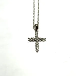 White Gold Diamond Cross Pendant