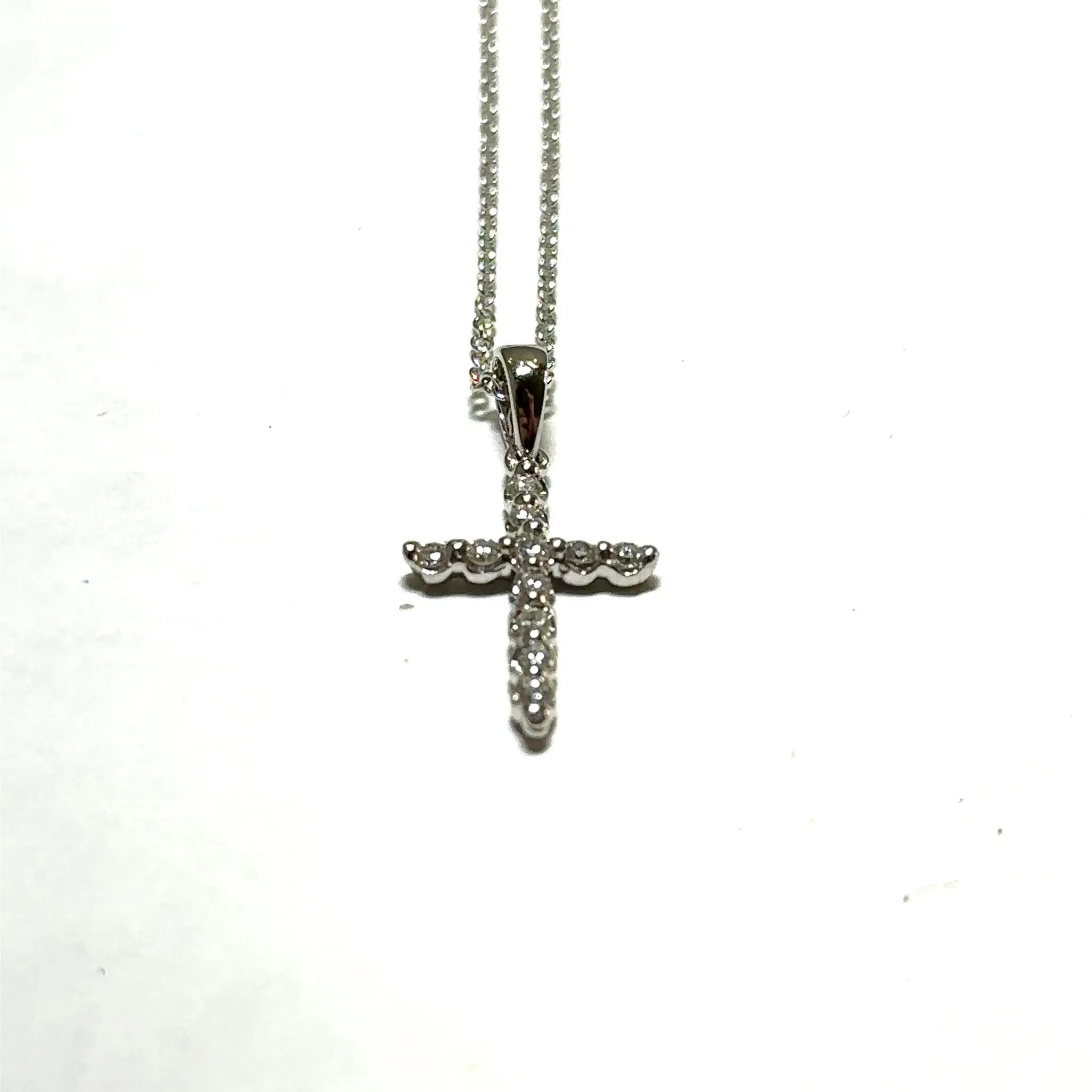 White Gold Diamond Cross Pendant