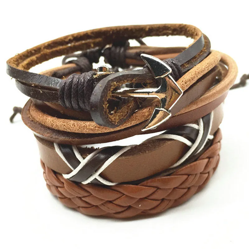 Wrap Leather Bracelets 4pcs 1