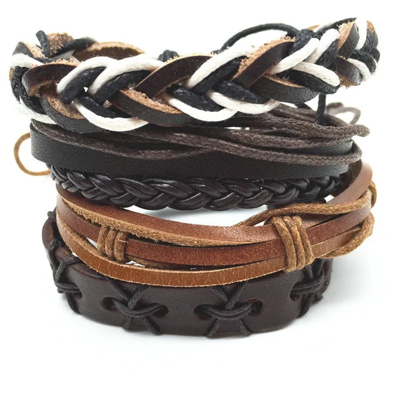 Wrap Leather Bracelets 4pcs 1