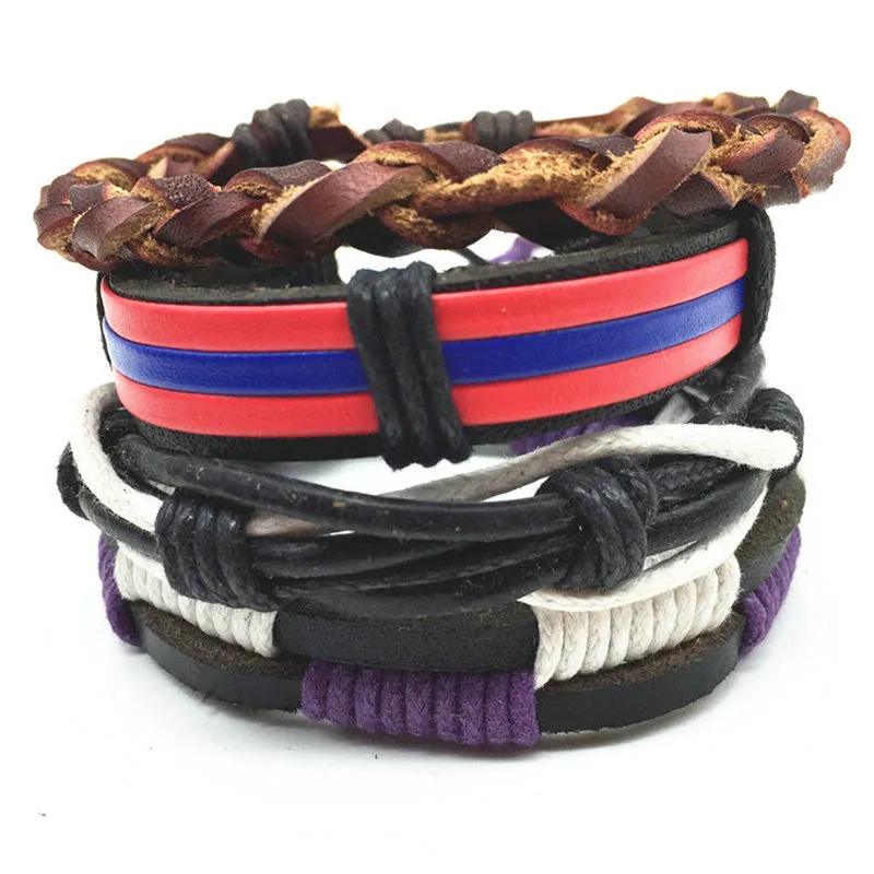 Wrap Leather Bracelets 4pcs 1