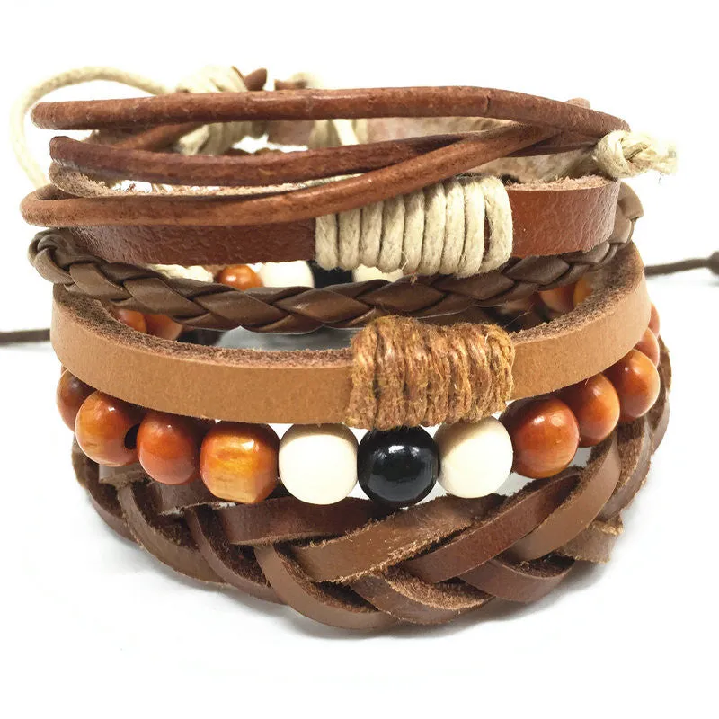 Wrap Leather Bracelets 4pcs 1