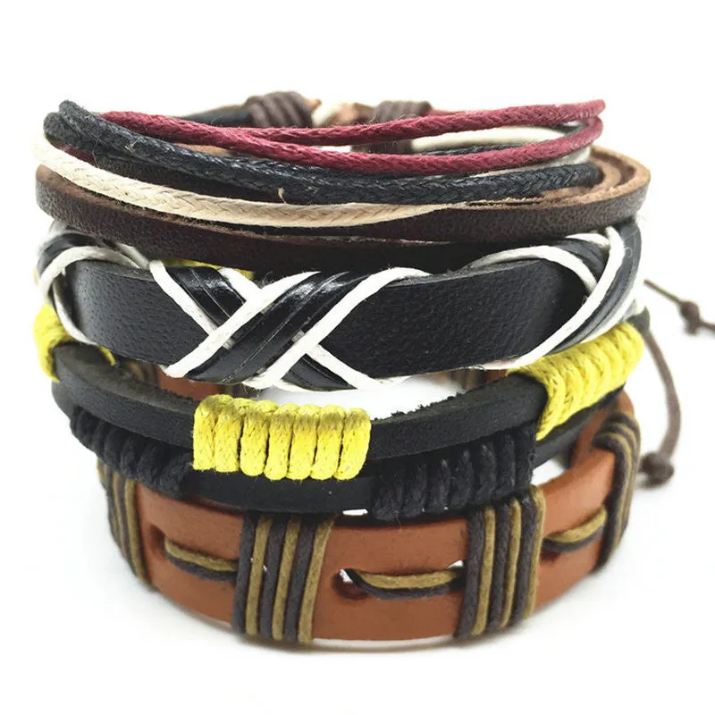 Wrap Leather Bracelets 4pcs 1