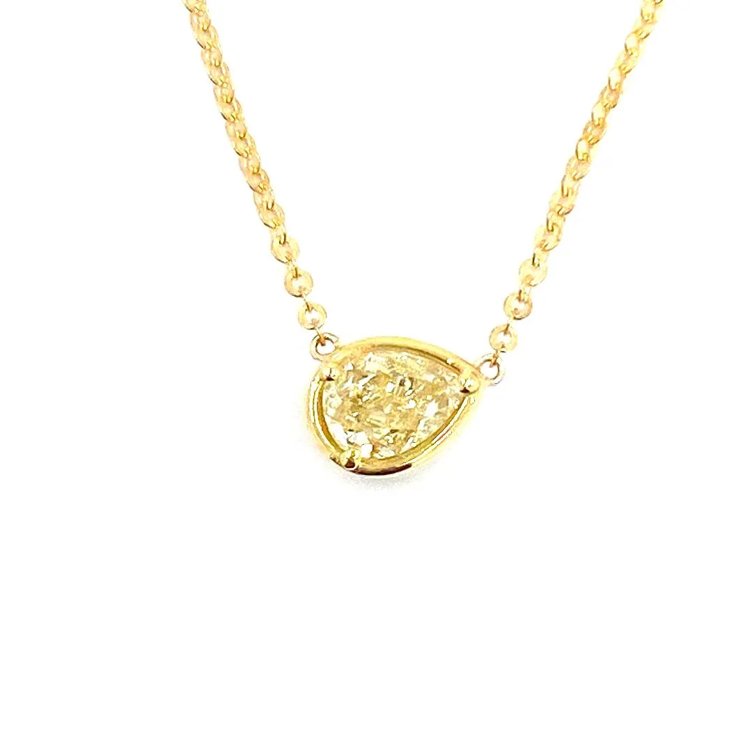 Yellow Pear Shape Diamond Necklace